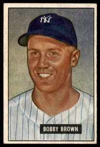 1951 Bowman Bobby Brown INKBACK Yankees #110 *Noles2148*
