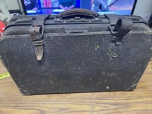 Borsa da viaggio in pelle di bufalo con grana superiore ben fatta XIX secolo antica rara - Foto 1 di 19