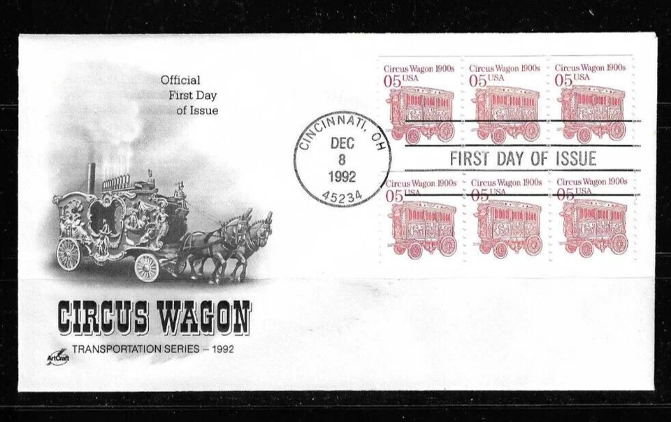 USA SC # 2452B Circus Wagon FDC . Artcraft Cachet - Image 1 of 1