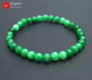 6mm Round Natural Dark Green Jade Stone Bracelet for Women Jewelry 7.5'' bra481 - Picture 1 of 6