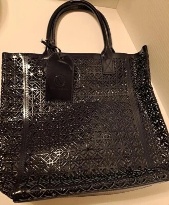 Bolso de Mano Tory Burch Azul Marino Lazer Recortes PVC - Gran Bolso para el Mercado o la Playa Foto 1 de 4