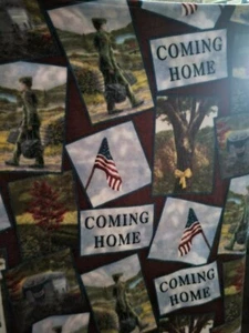 Fleece Fabric Coming Home Soldier. Pre-cut - Picture 1 of 1