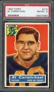 1956 Topps Football #115 Al Carmichael PSA 8 - Picture 1 of 2