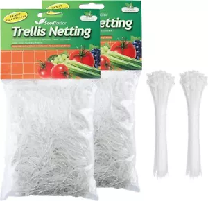Seedfactor Plant Trellis Netting Garden HeavyDuty Polyester Grow Net +SquareMesh - Picture 1 of 20