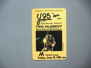 Ted Nugent satin radio sticker AUTHENTIC Blackfoot Krokus 6/19/81 Rockford, IL! - Picture 1 of 1
