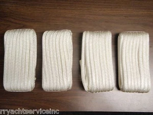 DOBLE TRENZA DOCK LINE 3/4" X 50 PIES BLANCO NYLON 47121 4 PAQUETES 24" EMPALME DE OJOS - Imagen 1 de 1