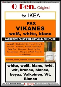 10mL Lackstift für IKEA PAX VIKANES weiß - Picture 1 of 1