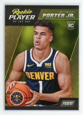 2018-19 MICHAEL PORTER JR PANINI PLAYER OF THE DAY ROOKIE RC  - Image 1 of 2