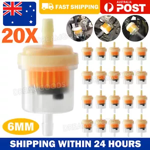 20x Motorcycle Inline Gas Petrol Fuel Filter 1/4" 6mm / 8mm Pipe Quad Bike Kit - Picture 1 of 9
