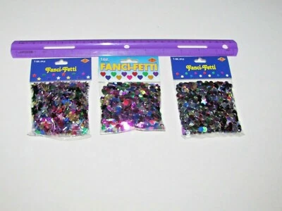 Confeti metálico multicolor, cada paquete 1 oz, círculos, estrellas o corazones Foto 1 de 4