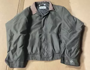 Avalanche Mens L Jacket Coat Weather Shield Dark Green Lightweight Brown Collar - Picture 1 of 10