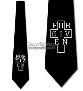 Forgiven Black Religious Tie Men's Easter Neck Ties Church Necktie Brand New - Picture 1 of 3