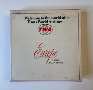 1960s TWA 35 MM Slides - Hilton Europe Travel-8 Box w/ 2 Slides - Picture 1 of 12