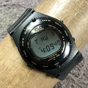 Seiko Men A828-4019 Sport Multifunction Rubber Quartz Digital 40mm Watch 8 1/4" - Picture 1 of 12