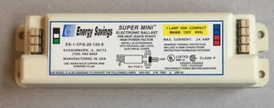 ENERGY SAVINGS Super Mini ES-1-CFQ-26-120-E 26W 120V CFL Ballast New - Picture 1 of 2