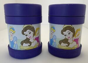 Disney Princess Thermos Funtainer Set if 2 Purple. Toddler Travel/Camping