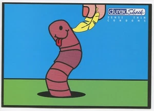 DUREX . SHEIK. 1990's Sensi Thin Condoms NOVELTY CONDOM POSTCARD - Picture 1 of 2
