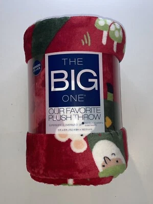 Manta de felpa The Big One Red Holiday Gnomes de gran tamaño súper suave 5'x6' Foto 1 de 4