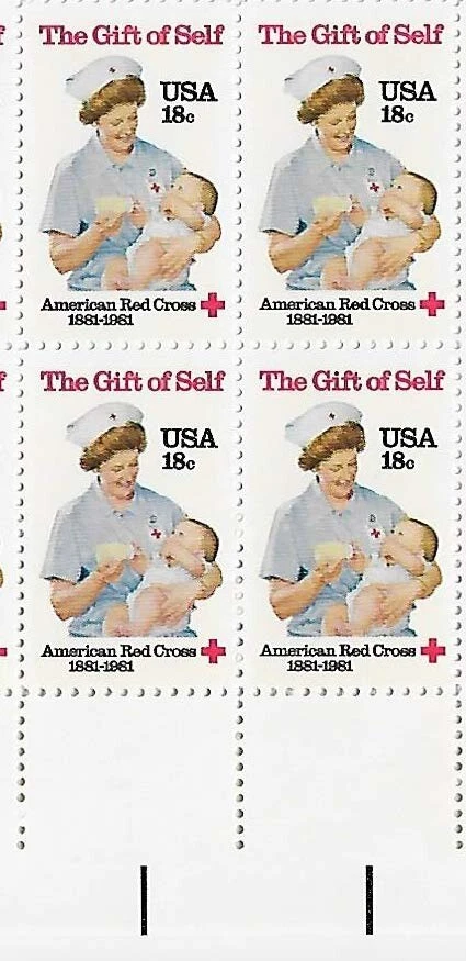 US American Red Cross 18c Stamp Block of 4 Scott #1910 - Image 1 of 1