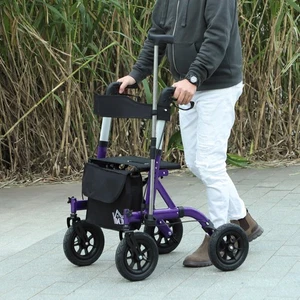 Rollator Walker with Seat, Back, Bag, All-terrain 4 Wheel Walker for Seniors - Picture 1 of 11