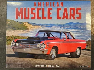 Willow Creek Press American Muscle Cars 2026 Wall Calendar 12'' X 24'' 18 Month - Picture 1 of 2