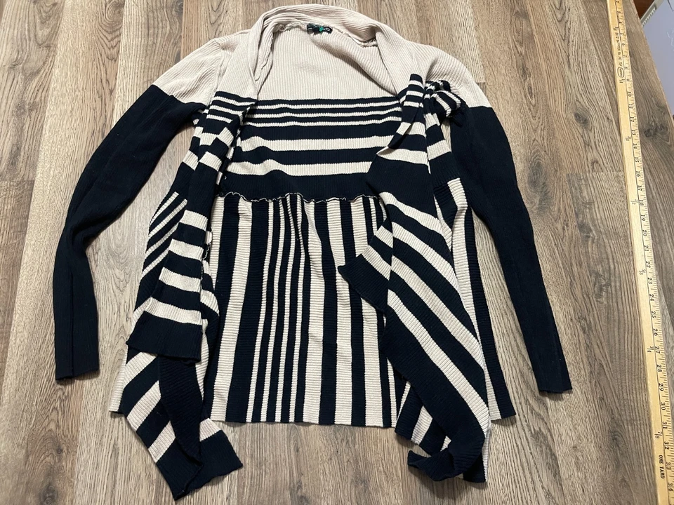 Suéter RXB, Para Mujer Talla Grande, Marrón Negro, Cárdigan Abierto, Manga Larga Foto 1 de 4