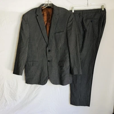 Traje Jos A Bank Para Hombres 42R Calce Ajustado Mezcla de Lana Dos Botones Chaqueta Pantalones Rayas Foto 1 de 4
