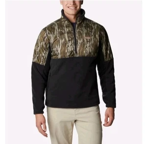 Columbia Herren PHG Fleece Overlay 1/4 Reißverschluss Neu mit Etikett schwarz/mooseiche Bottomland Größe L - Bild 1 von 15
