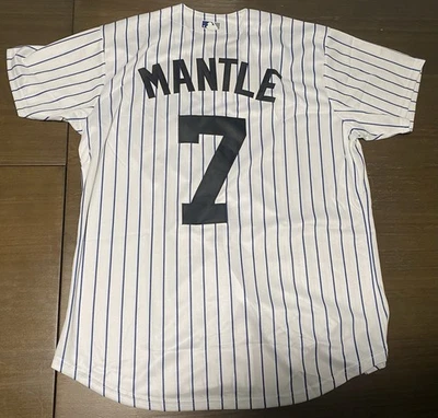 Camiseta de béisbol Mickey Mantle New York Yankees MLB nueva adulto hombre grande L patio #7 Foto 1 de 4