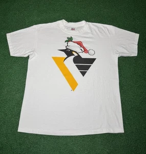 Vintage 90s Pittsburgh Penguins Christmas Santa Retro Logo Holiday XL T-Shirt - Bild 1 von 6