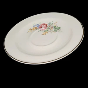 Edwin Knowles Semi Vitreous Floral 6" Saucer Gold Trim USA - Picture 1 of 4
