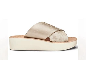 OLUKAI Womens  Tapa Bubbly Platform Wedge ONOHI LEATHER SLIDE SANDALS  sz 7 - Picture 1 of 8