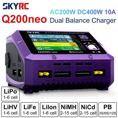SkyRC Q200neo Lipo Battery Balance Charger Discharger AC200W DC400W 10A 1-6S - Image 1 of 4
