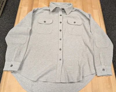 Camisa para mujer Natural Reflections Timberline Waffle con botones XS gris Foto 1 de 4