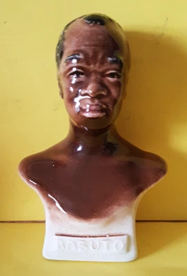 Small Vintage Ceramic/Pottery Bust of a Basuto, South African Man - Image 1 of 4