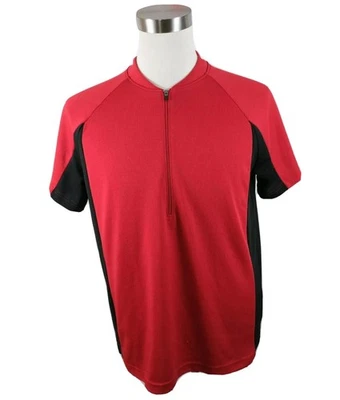 Camiseta grande LL Bean para hombre manga corta 1/4 cremallera roja negra exterior Foto 1 de 4