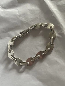 Handmade chunky Mariner Link Sterling silver bracelet 28grams 925 Hallmarked - Picture 1 of 9