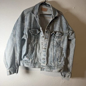 Vintage Levi’s 70507 0219 Denim Trucker Jacket Large Distressed Acid Wash In USA - Picture 1 of 10