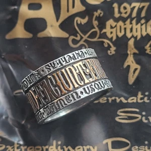 Authentic Alchemy Gothic R73 Deus et Natura Pewter Ring RARE 1999 VINTAGE - Picture 1 of 3