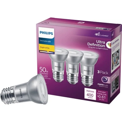 Philips 3pk 50w Par16bw Led Bulb 570762 Philips 570762 046677576066 - Image 1 of 4