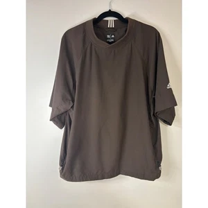 Adidas ClimaProof Golf Pullover Brown Short Sleeve Jacket Medium M - Picture 1 of 9