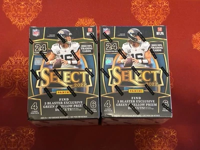Lot of 2 - 2022 Panini Select Football Blaster Box Green & Yellow Die-Cuts NFL - Image 1 of 2