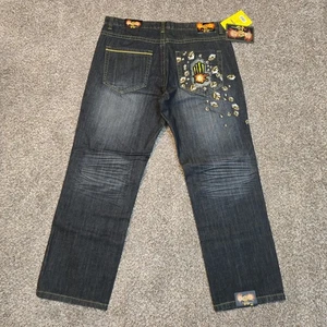 Deadstock NOS Vintage Miskeen Baggy Jeans 40x33 Rock Grunge Skater Y2K - Bild 1 von 13