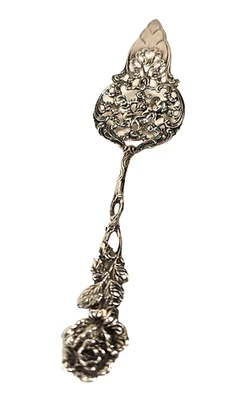 Antiguo Servidor de Pasteles Alemán 835% Plata Ángeles y Rosas 180 mm x 40 mm A Belleza Foto 1 de 4