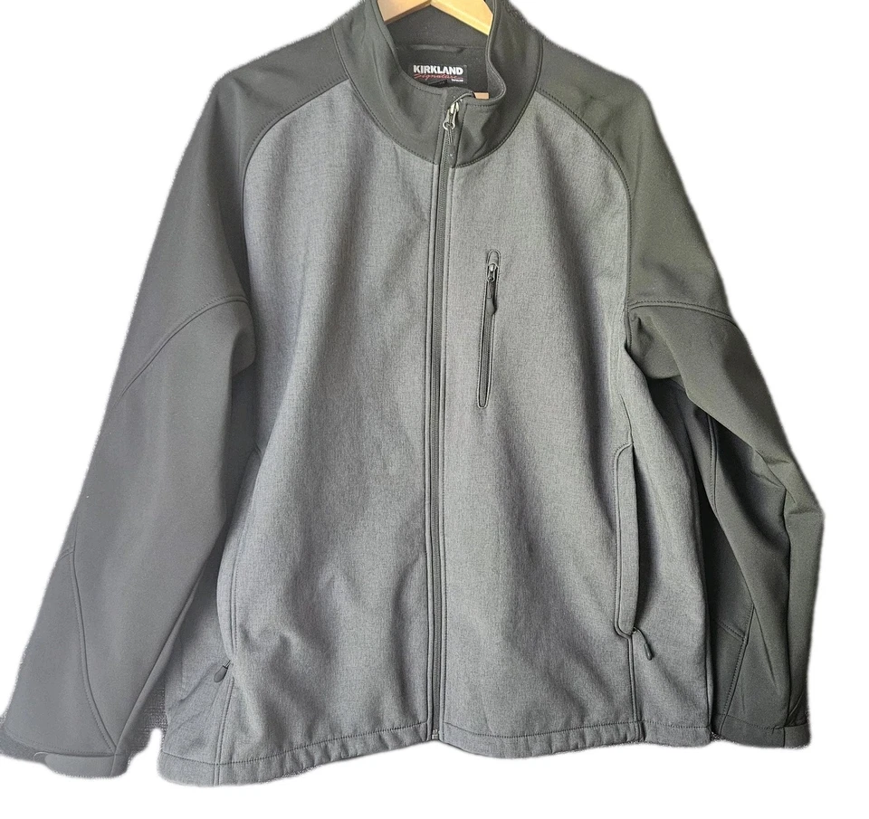 KIRKLAND SIGNATURE Jacket Sz XXL Men's Black Water-Resistant Soft Shell Zip UP - Image 1 of 4