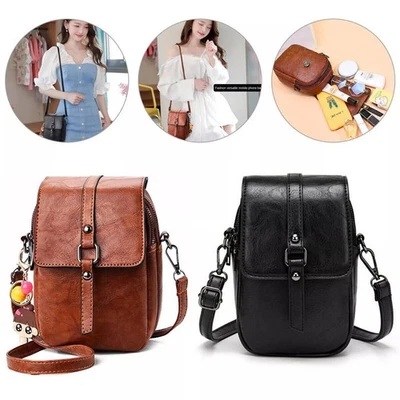 Women Mobile Phone Bag PU Leather Cross-body Mini Purse Shoulder Pouch Wallet UK - Image 1 of 4
