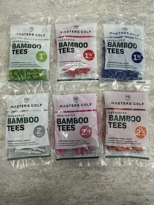 Masters Bamboo Golf Tees, 6 Packs Of Castle Graduated Tees, 1 Of Each Size, NEW - Image 1 of 2