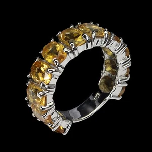 925 Sterling Silver Ring Oval Citrine Natural Gemstone jewelry Size 9 - Picture 1 of 14