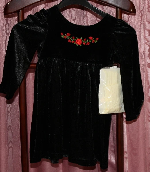 WONDER KIDS ☺ VESTIDO de terciopelo de AMÉRICA ☺ talla T 3 / 98 ☺ *NUEVO*☺ negro + elegante ☺ Foto 1 de 1