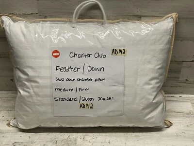 Charter Club Feather / Down Medium / Firm Density Standard Pillow New - Image 1 of 4